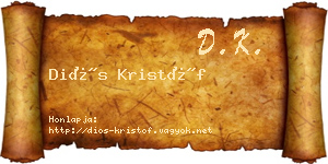 Diós Kristóf névjegykártya